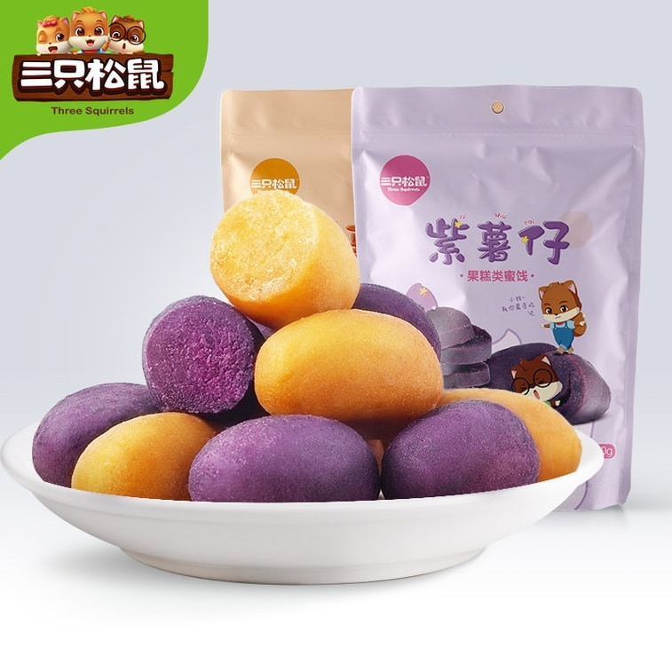 China Three Squirrels Purple Potato Snacks Specialty Purple Sweet Potato Dried Sweet Potato Dried Sweet Potato Healthy Whole Grain 100g/bag